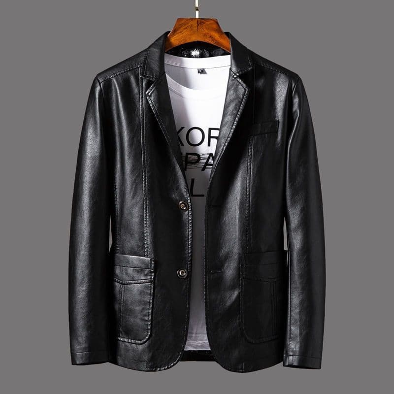 Jaqueta de couro masculina versão coreana na moda magro-ajuste moda jaqueta de negócios jaqueta masculina outono inverno