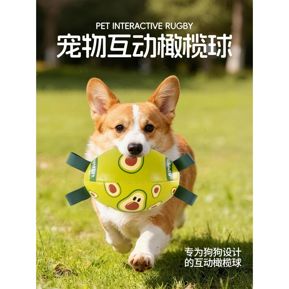 Bola de brinquedo para cachorro, brinquedo de pastor lateral, Corgi, treinamento interativo dedicado, Rugby, resistente 