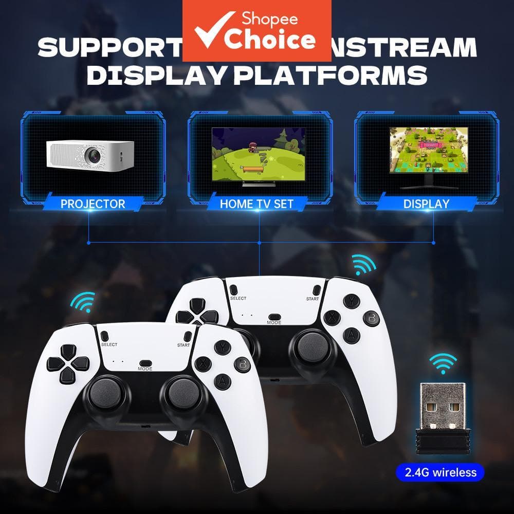 Console de videogame portátil Stick M15 4K para TV, 64GB, com controle sem fio
