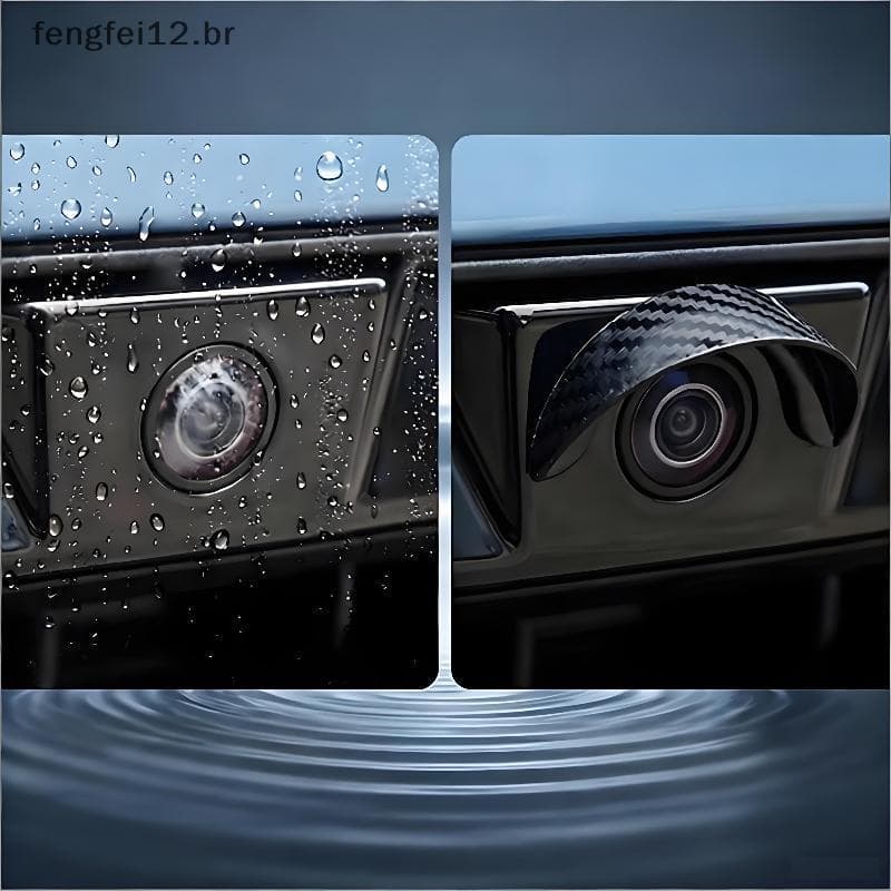 Capa De Chuva Para Câmera De Backup De Carro De Fibra De Carbono FENGF , Viseira Solar Antirreflexo Visão Traseira