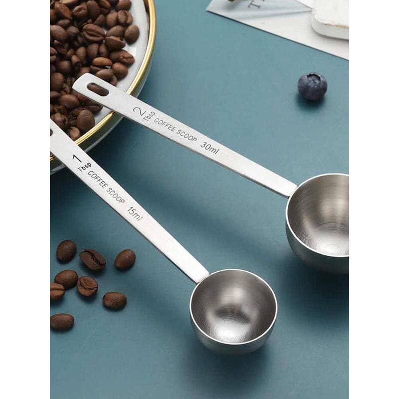 Colher de café de aço inoxidável Colher medidora de grãos de café em pó Balança quantitativa de medição especial Colher 