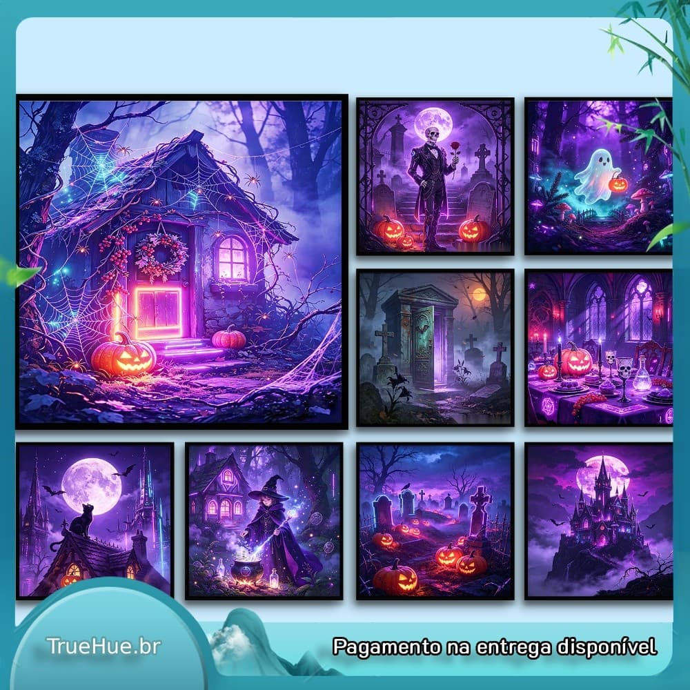 5D Full Broca Quadrado Diamante Pintura Kit De Halloween DIY 35x35CM