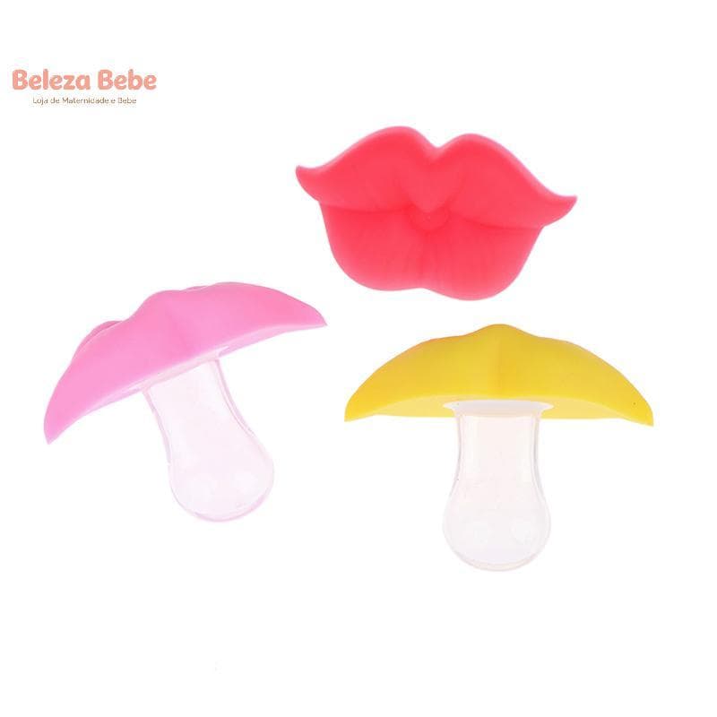 Belieza Bebe Chupeta Em Formato De Lábio Para Bebês De Silicone Engraçada E Confortável Com Mamilos Perfeita Alimentação
