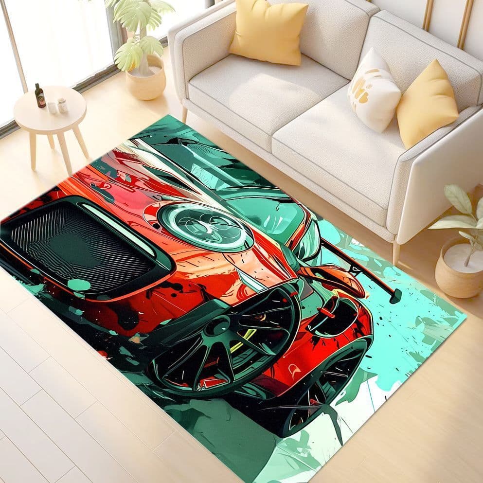 [Novo produto] criativo tema do carro tapete quarto sala de jogos decoração tapete lavável à máquina antiderrapante resi