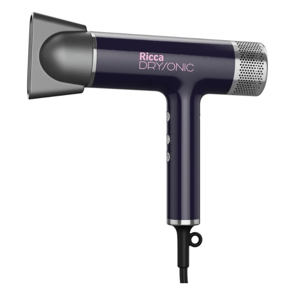 Secador de Cabelo Ricca Drysonic Motor BLDC 110.000 RPM 1700W 127V Íons Antifrizz Jato Frio Difusor Profissional