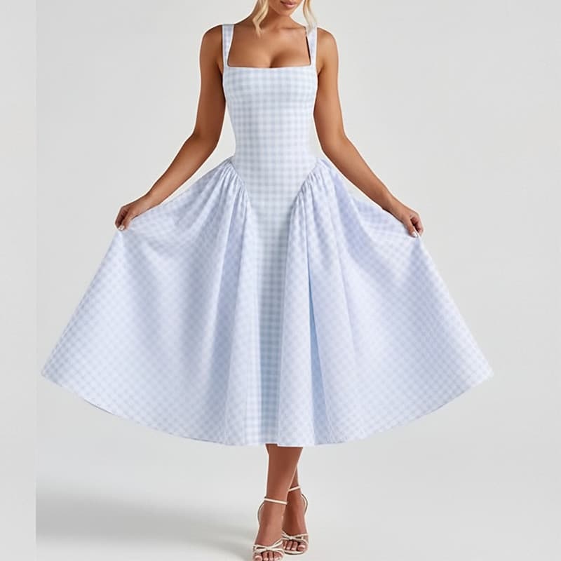 Novo vestido feminino moda vestido longo vestido de bolinhas Retro tubo vestido superior
