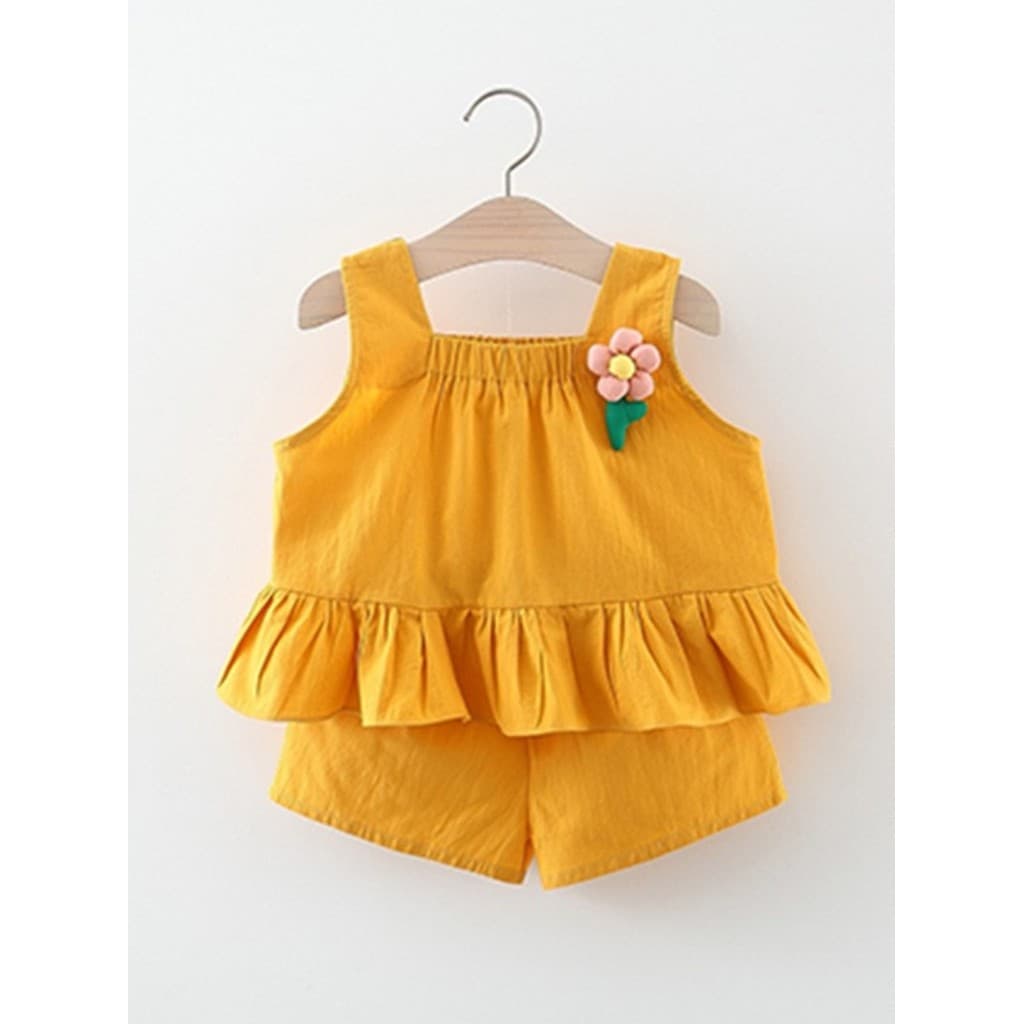Bebê menina terno verão novo estilo sem mangas camisola superior Shorts terno de duas peças roupas de bebê menina colete