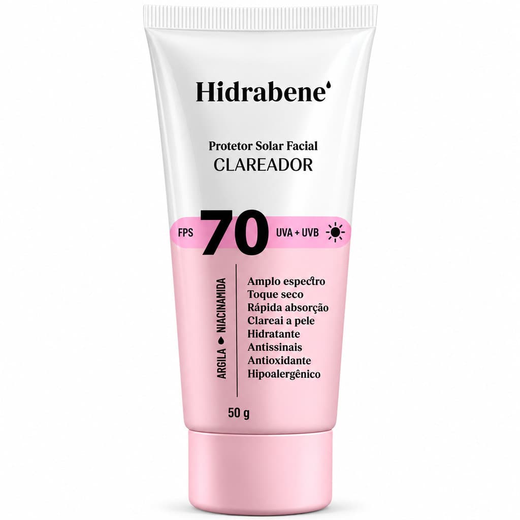 Protetor Solar Facial Clareador FPS 70 - Hidrabene 50g