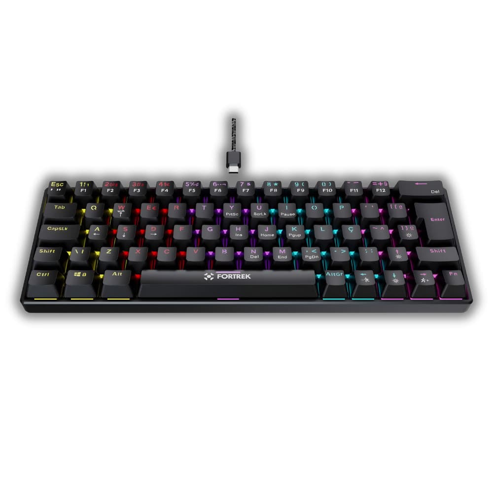 Teclado Gamer Para Jogos Mecanico Fortrek Gravity 65 RGB Preto