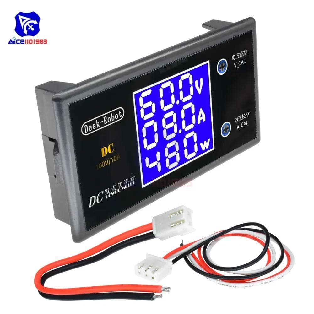 LCD Digital Voltímetro Amperímetro Wattímetro Tensão Atual Medidor De Energia Volt Detector Testador Monitor DC 0-100V 1