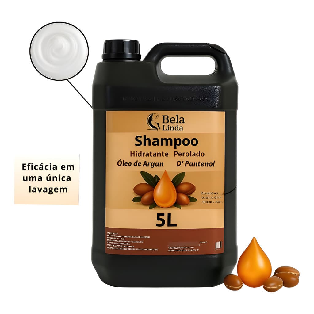 Shampoo Profissional 5l Perolado Sem Sal Hidratante Galão Argan