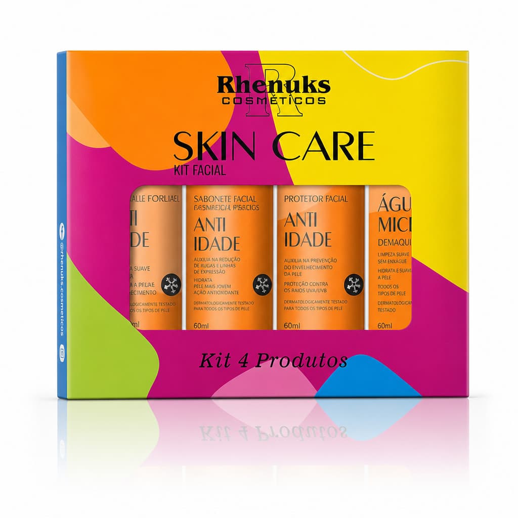 Kit Facial Rhenuks Skin Care Anti Idade - 4 Produtos