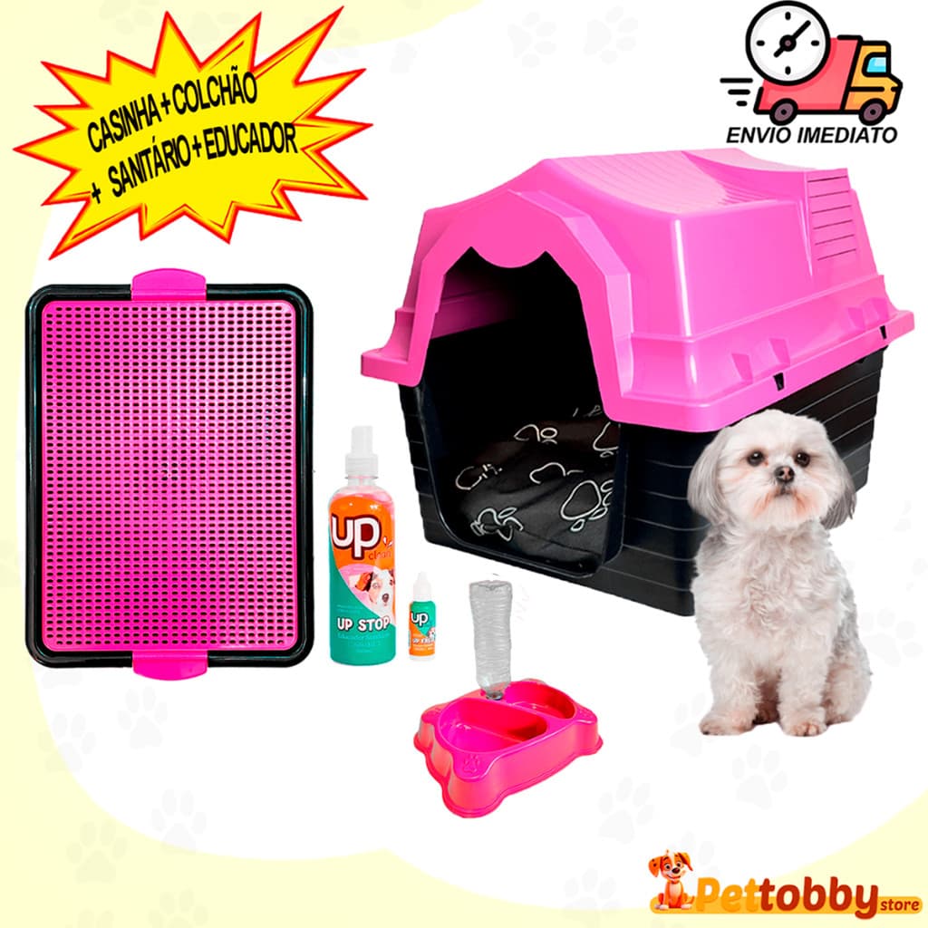 Casinha de Cachorro N 3  Com Cama Para Cachorro  2 em 1 + Tapete Higiênico Para Cães Educador Xixi