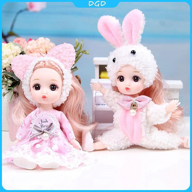 [DGD] Mini Boneca De 16 Cm Bonecas Articuladas Móveis 3D Olhos Grandes Brinquedo DIY Com Roupas Vestir Para De Menina BR