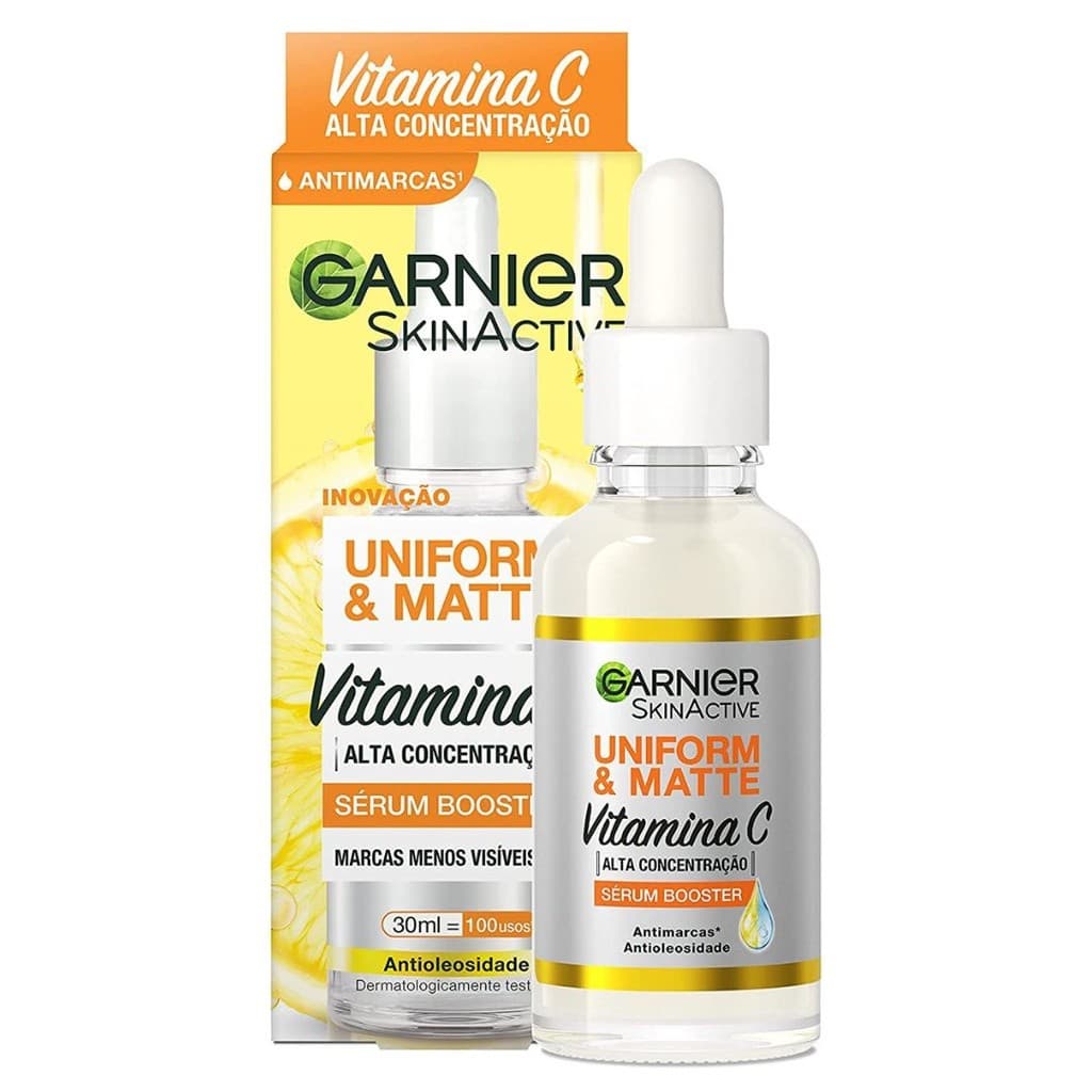Sérum Booster Facial 15ml Antimarcas Garnier Uniform&Matte Vitamina C Original e Envio Rápido