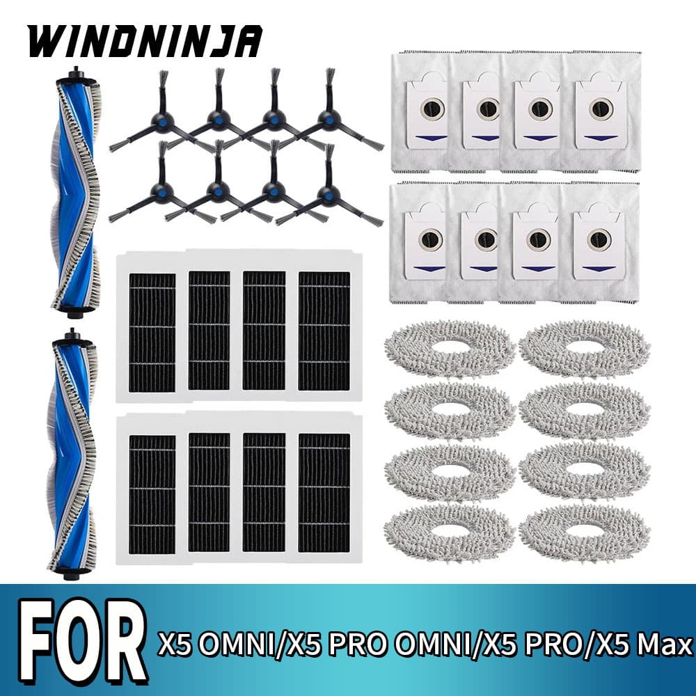 Acessórios para aspirador de pó robô para Ecovacs X5 OMNI X5 PRO OMNI X5 PRO X5 Max: escova principal, caixa de pó, pano