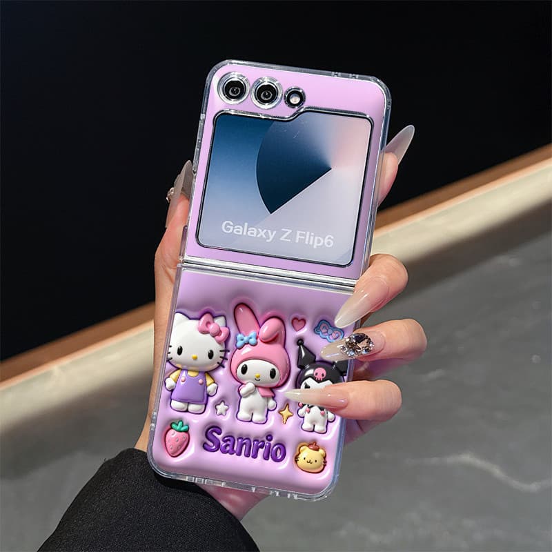 Capa de celular: Capa de celular dobrável da Sanrio, compatível com celulares dobráveis da Samsung/Motorola, com design 