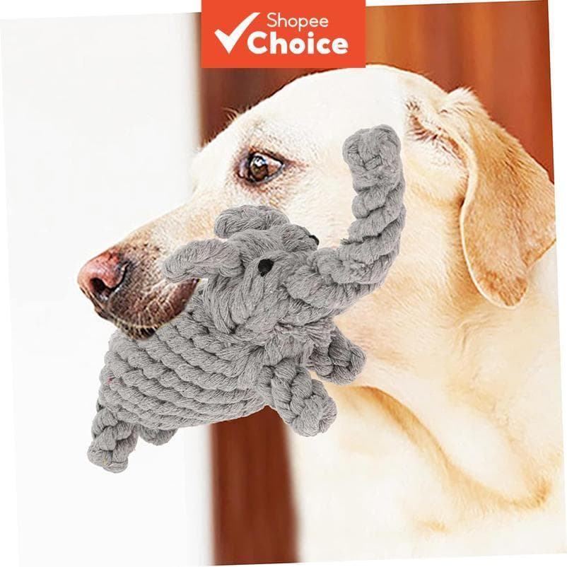 Brinquedo de Corda de Algodão em Forma de Elefante, Brinquedo Durável para Roer para Cachorro, Interativo para Brincar