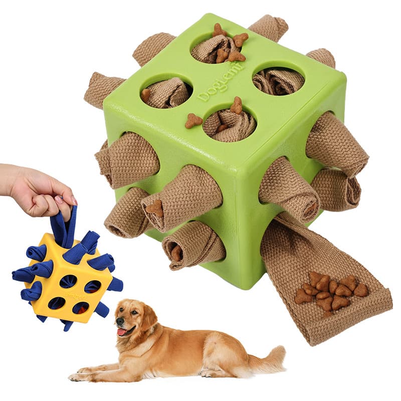 Brinquedos interativos para cães, alimentador lento, dentes de cachorro, brinquedos molares, dispensador de lanche de bo