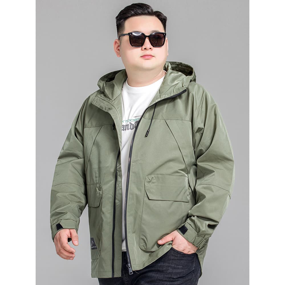 Jaqueta Casual masculina de tamanho grande primavera outono com capuz jaqueta masculina mais gordura Extra grande 150kg 