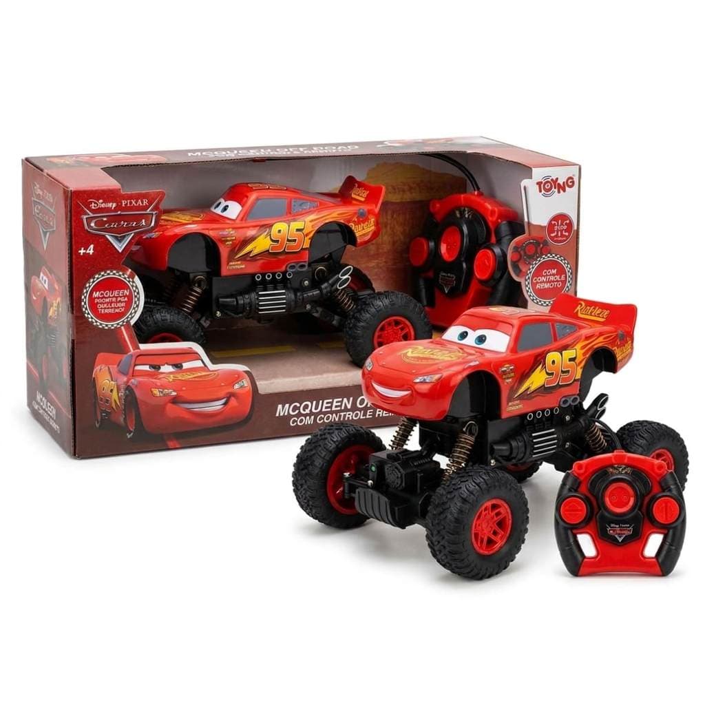 Carrinho de Controle Remoto McQueen Off Road Carros 20 cm - Toyng MB