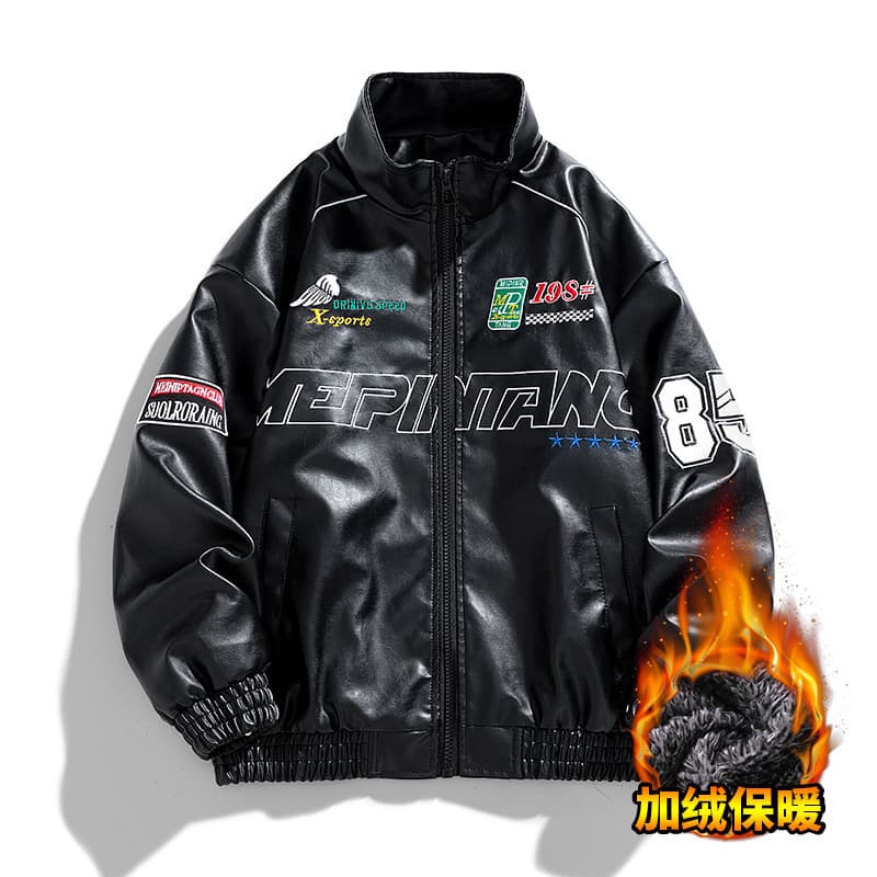 2026 inverno forro de lã jaqueta de couro masculina jaqueta de couro novo estilo cor combinando jaqueta masculina jaquet