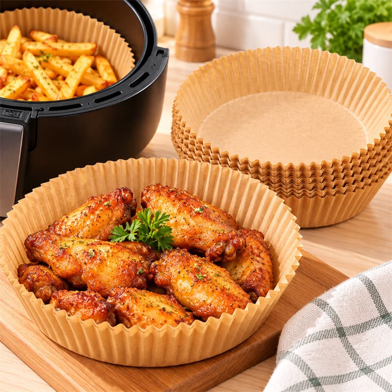 Forma de Papel para Air Fryer Redonda Forro Descartável para Fritadeira sem Óleo