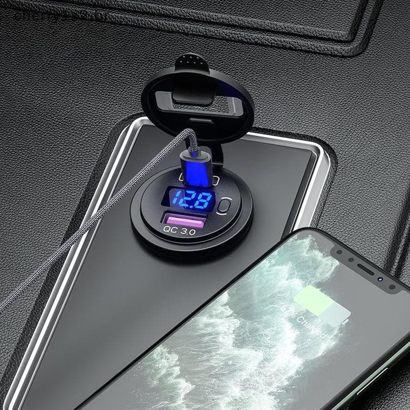 Carregador USB Soet 12-24V À Prova Dwaterproof Água Adaptador De Carga Rápida Carro Universal Carregamento Rápido Energi