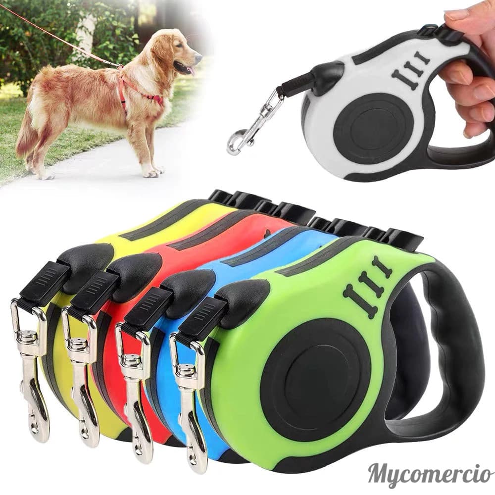 Coleira Guia Retrátil 3 Metros Cães E Gatos Até 11kg Resistente Passeio Automática Pet ProntaEntrega