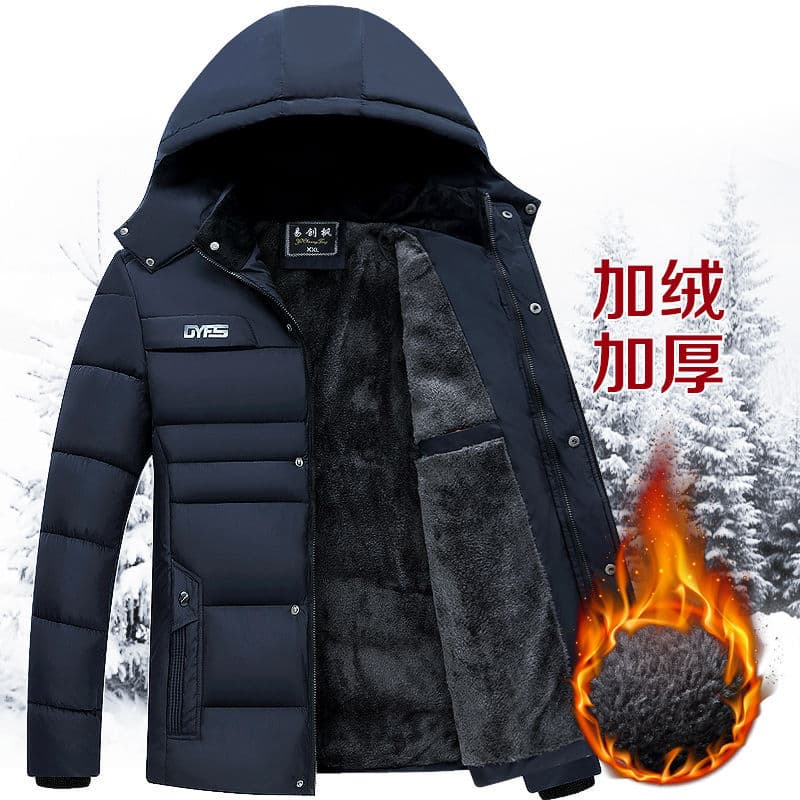 2025 inverno novo estilo pai jaqueta de inverno jaqueta acolchoada masculina de meia-idade jaqueta acolchoada espessada 