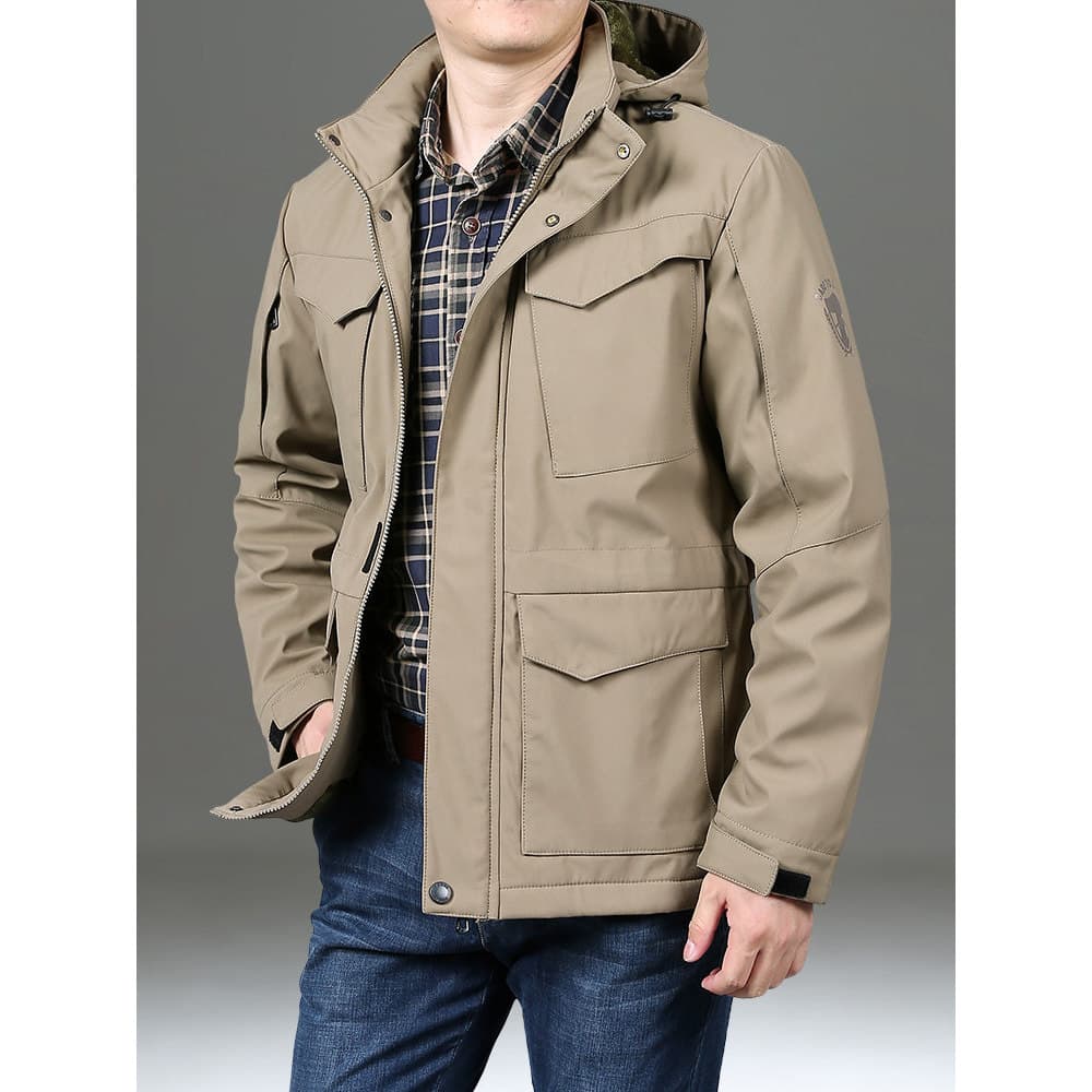 Jaqueta acolchoada masculina 2025 novo estilo inverno acolchoado jaqueta velo engrossado jaqueta ao ar livre solta Casua