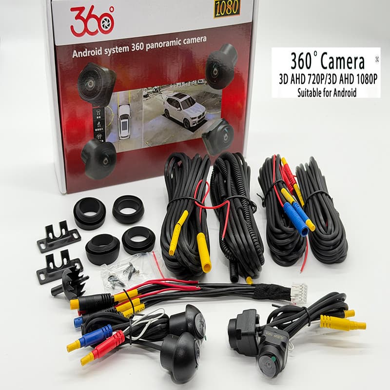 Câmera Panorâmica De Carro 3D 360 Traseira + Frontal + Lateral Q9-WDR 8K AHD1080P É Adequada Para Rádio Android 360APP C