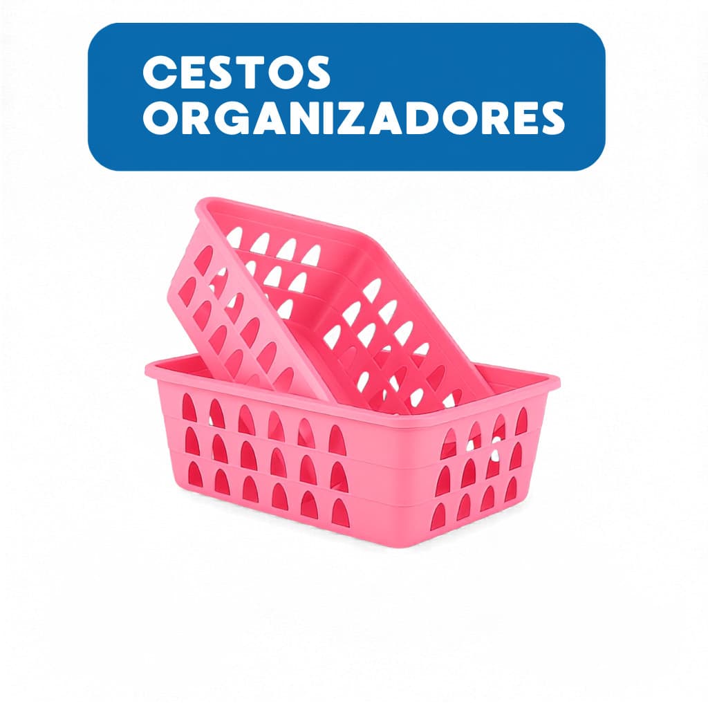Cesto Organizador Pequeno Rosa Para Gaveta Banheiro Cozinha