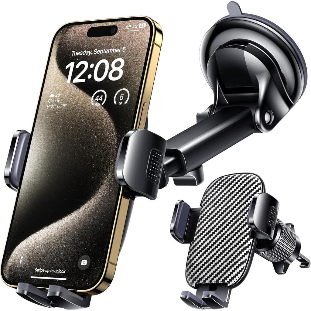 Suporte de Telefone para Carro Qifutan, Suporte de Telefone para Para-brisa, Painel e Saída de Ar do Carro, Suporte Univ
