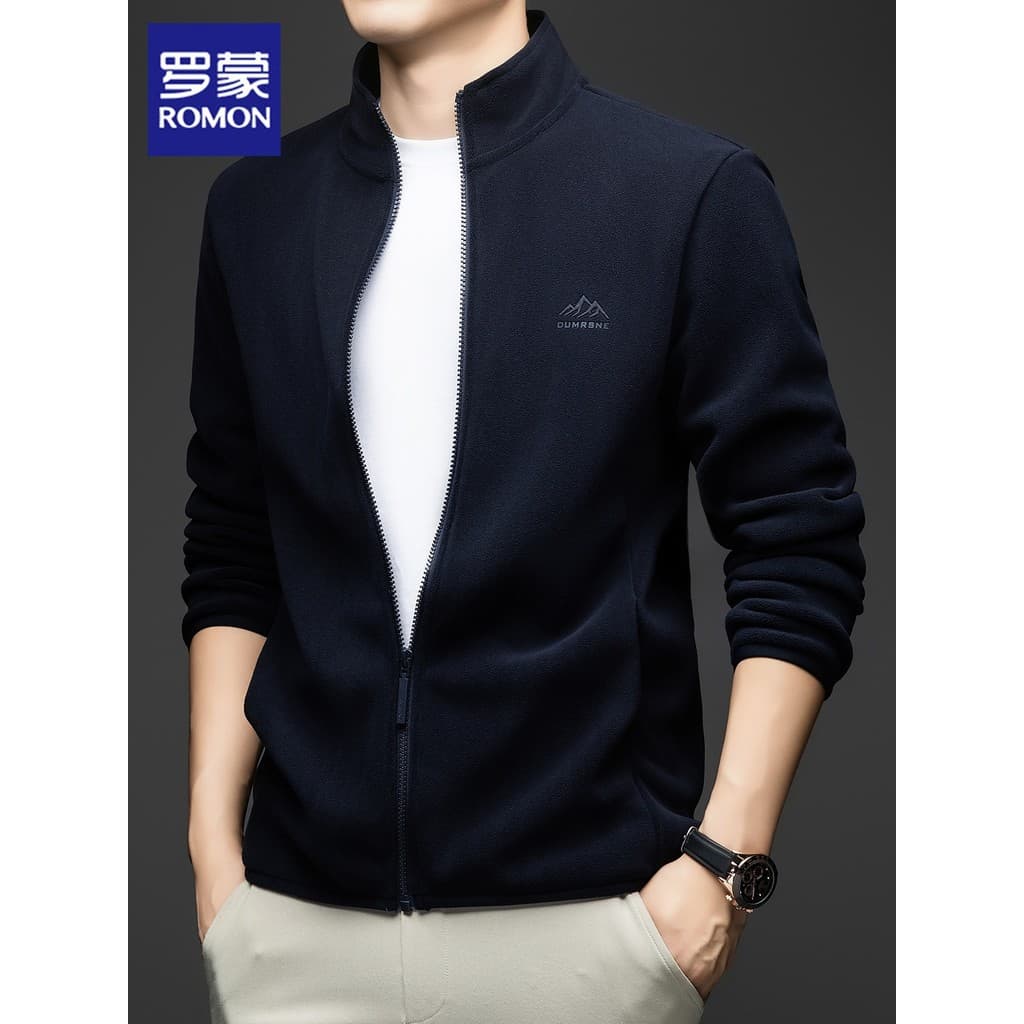 Lomon Polar velo jaqueta masculina 2026 primavera novo estilo solto Casual esportes gola alta Cardigan jaqueta masculina
