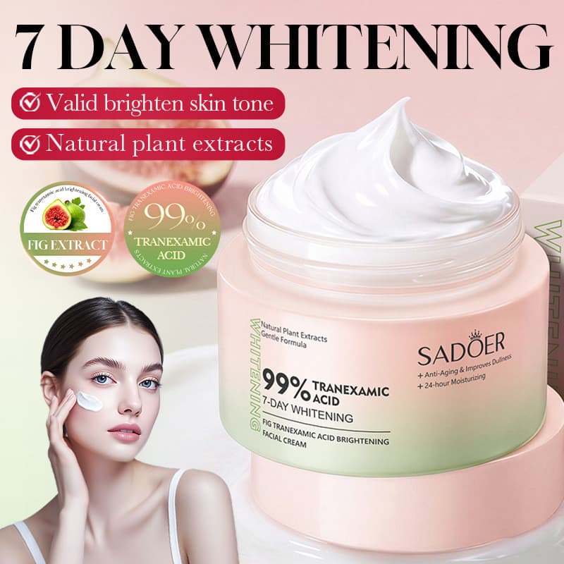 SADOER Creme Facial Ácido Tranexâmico e Figo 50g - Hidratante, Anti-Idade e Melhora Pele Opaca
