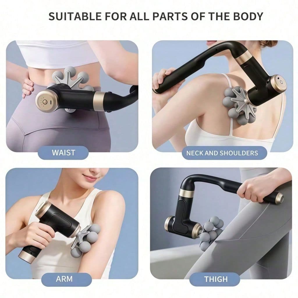 Pistola Massageadora Muscular Profissional Cabo Longo 9 Ponteiras Recarregável P.HQ