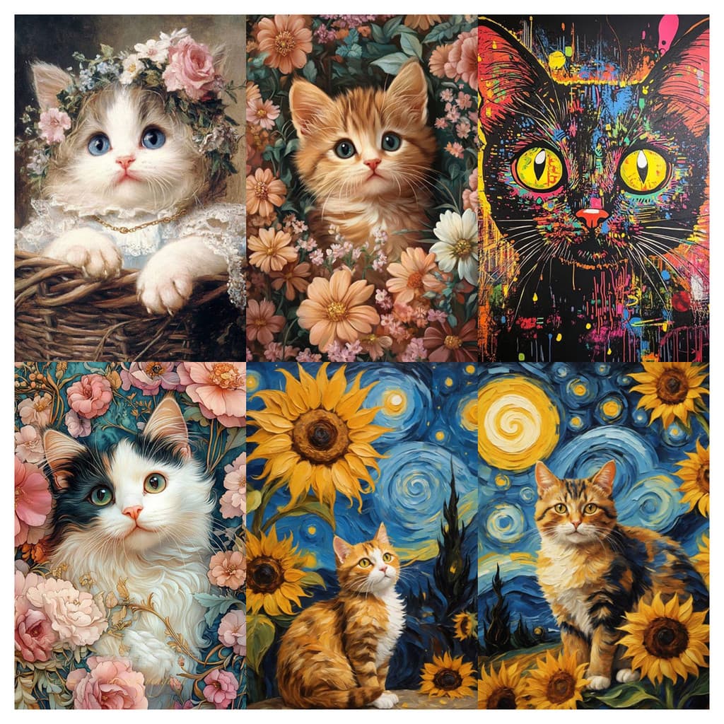 [PC] Animal Cat 5d Pintura Diamante Cheio De Sala De Estar PasteDiamond Ponto Cruz Quarto Jantar Bordado Decoração De Ca