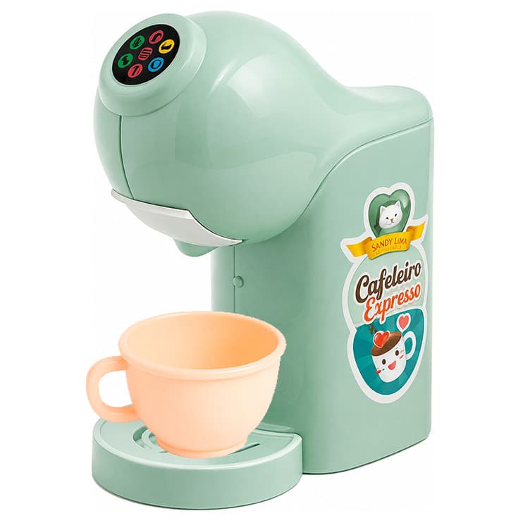 Brinquedo Cafeteira Infantil Expresso com Xícara – Kit Cozinha Faz de Conta Mini Máquina de Café para Crianças