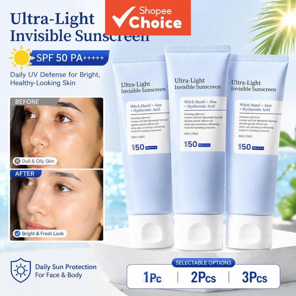 Protetor Solar Invisível Leve Profissional 50g – Proteção FPS, Sem Resíduo Branco, Creme Facial Diário