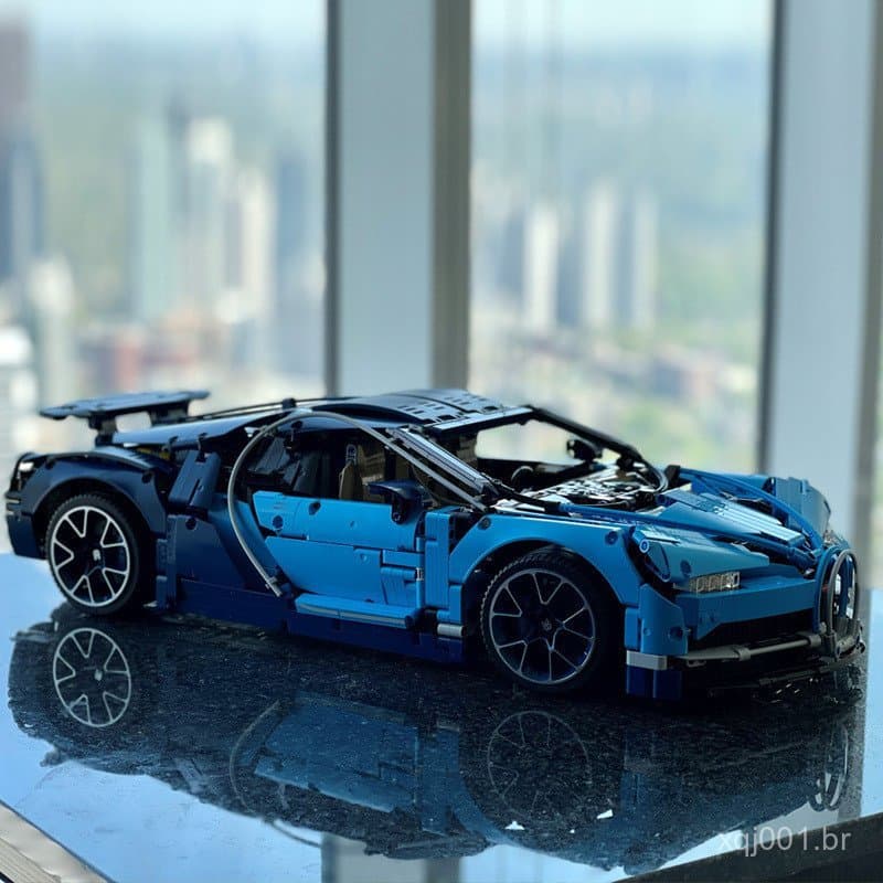 Compatível com blocos de montar Lego Weihang de carro esportivo Bugatti, brinquedo de carro de corrida modelo grande, br