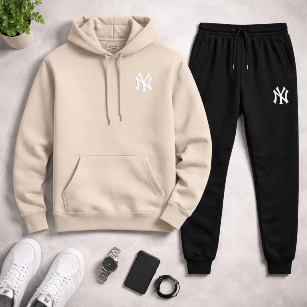 Blusa de Moletom com Calça de Moletom Conjunto Masculino Frio Inverno Flanelado Envio Rapido