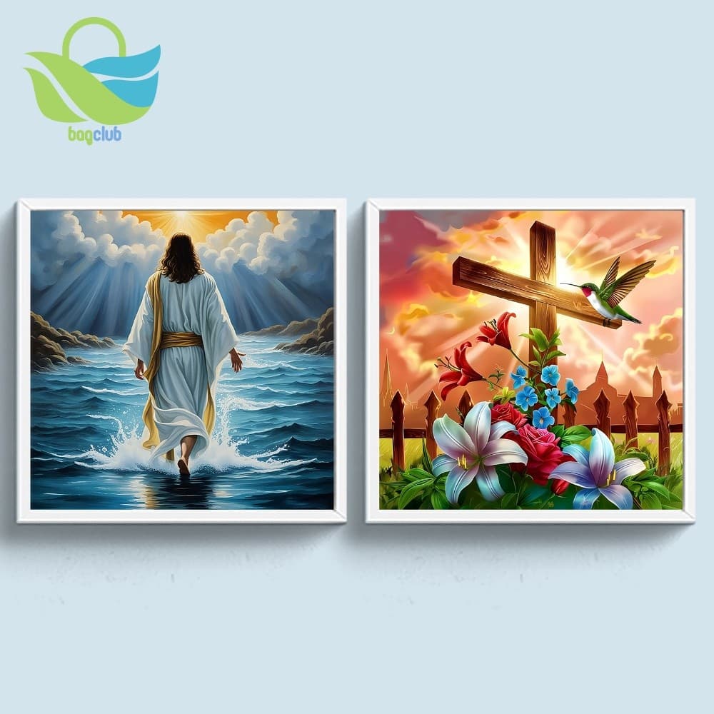 Jesus 5D Completo DIY Gem Art Pintura Diamante 30x30cm Broca Redonda [Bagclub.br]