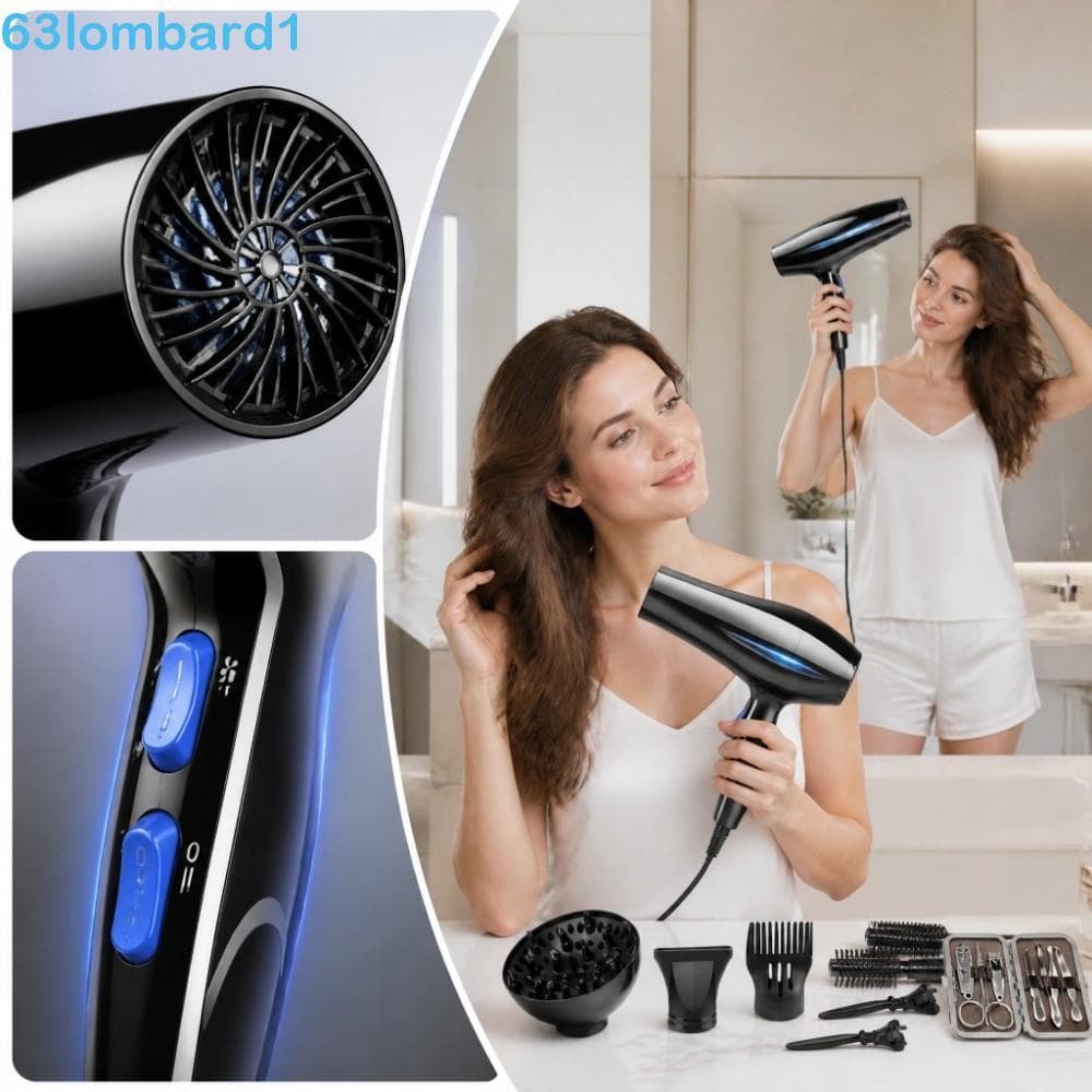 LOMBARD1 Secador De Cabelo Profissional , De 800 W , Ferramenta De Penteado Com Soprador De 3 Níveis