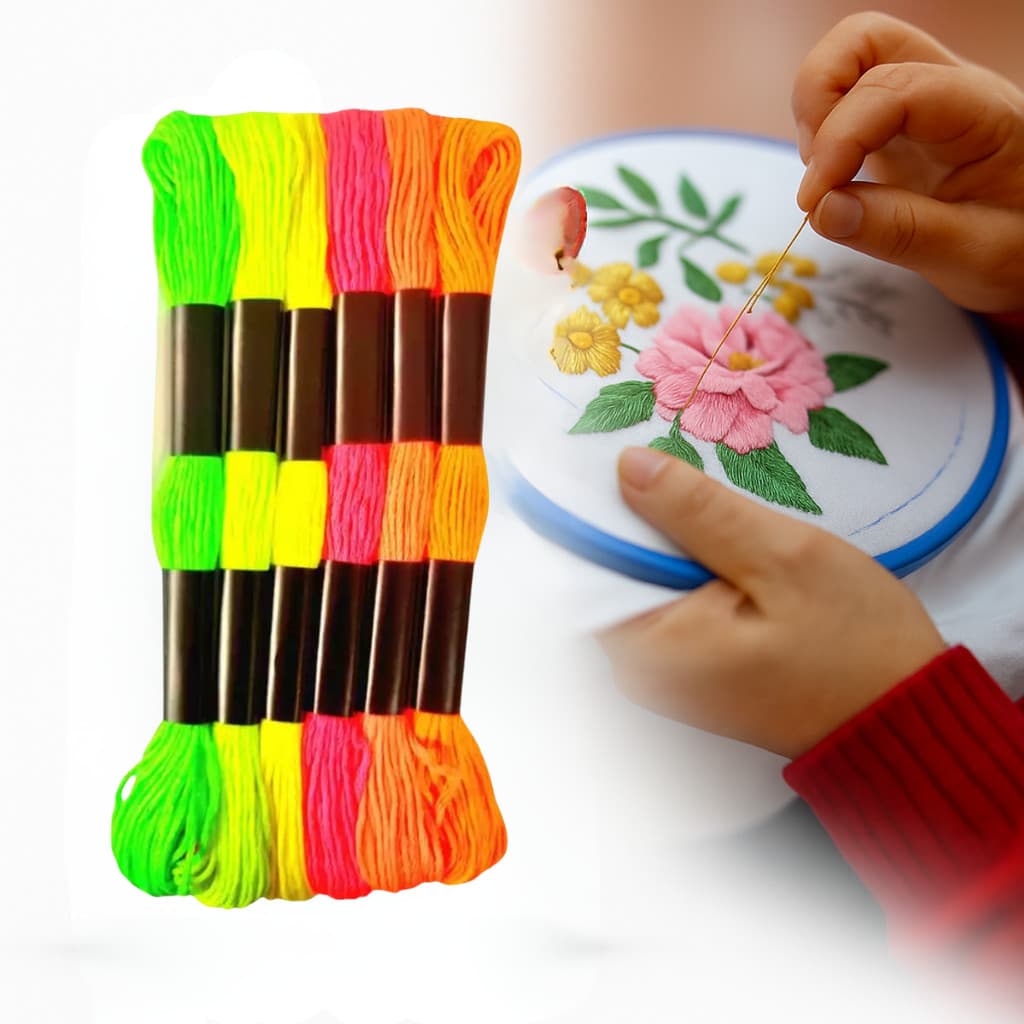 Kit Meadas Metálicas 6 Linhas brilhante para Bordado bordar ponto cruz costura linha 100% algodão