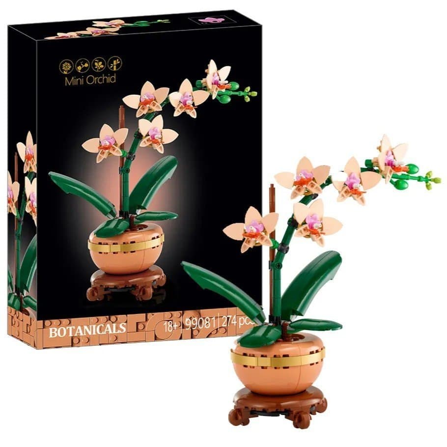 Compatível com blocos de montar Lego: Orquídea Ameixa, Bambu, Crisântemo, Buquê de Orquídeas Quatro Cavaleiros