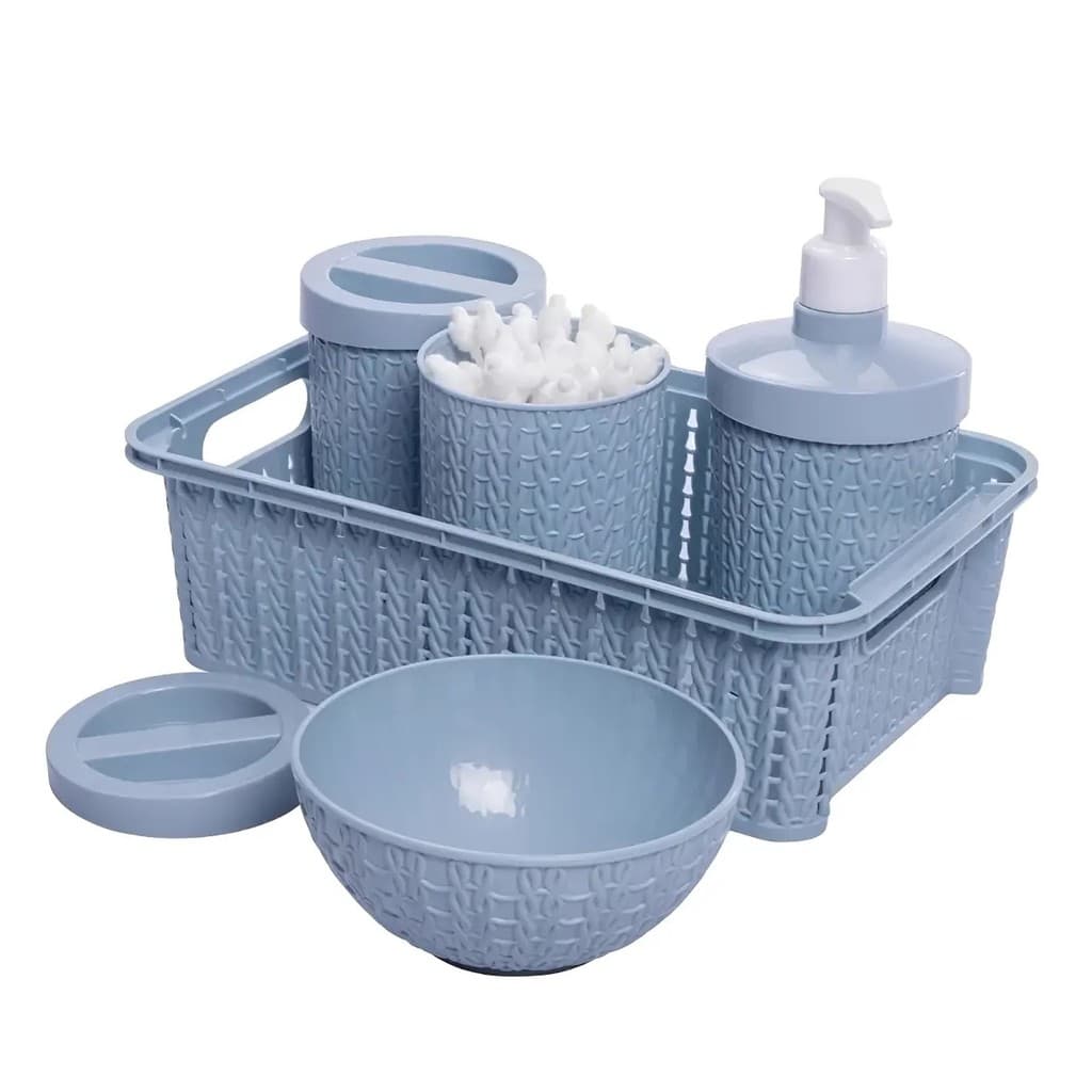 Kit Higiene Bebê Textura Trama Enxoval Presente Bebê 5 Peças
