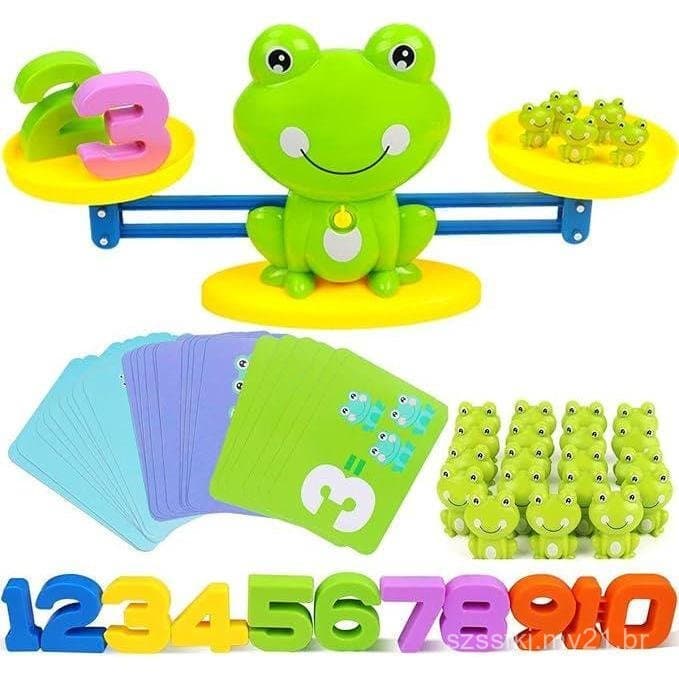 Jogo de Brinquedos de Matemática de Equilíbrio do Sapo, Brinquedos Educativos STEM para Contagem de Números para Criança