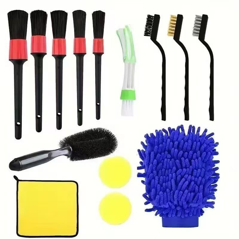 Escova de limpeza Kit de limpeza de carro Conjunto de escova de detalhes de cerdas