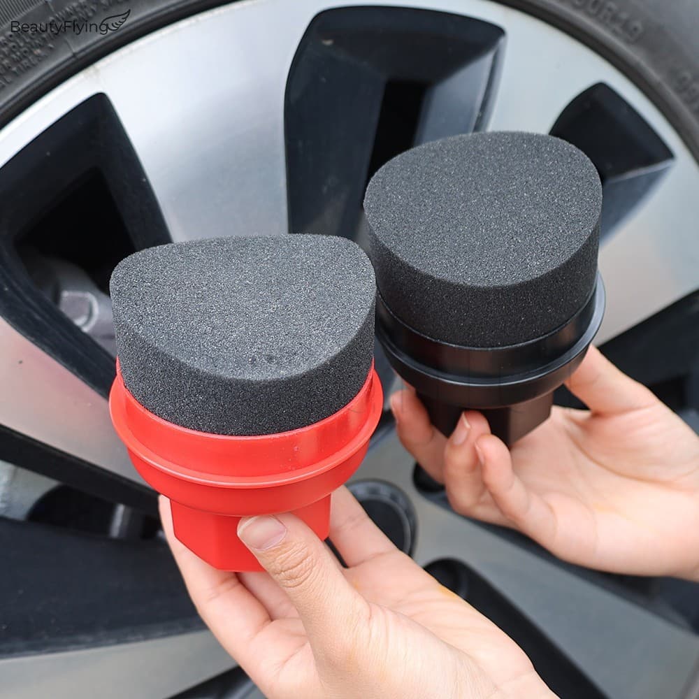 Escova De Limpeza De Carro Com Esponja-Kit De Cera De Borracha De Roda De Polimento Para Manutenção Automática